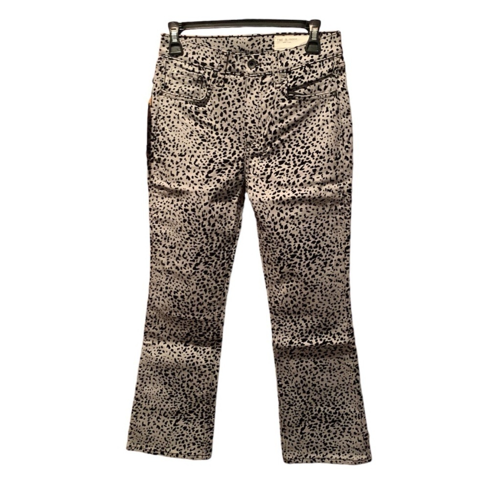 Rag & Bone Grey Cheetah Hana Cropped Jeans size 24 NWT